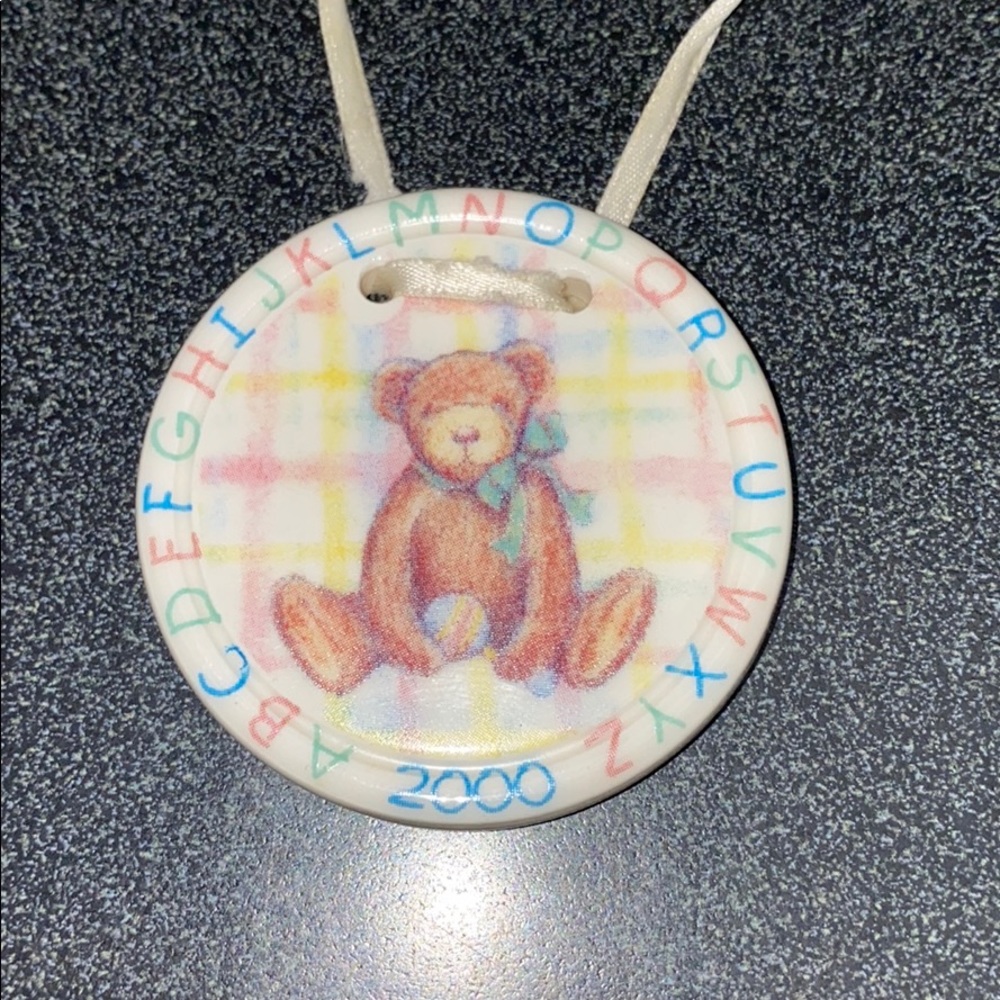 Longaberger teddy bear baby tie on. Year 2000